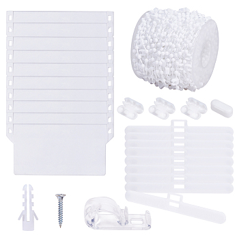 DIY Window Blinds Accessories, with Plastic Window Curtain Hooks and Vertical Blind Replacement Repair Kit, White, 52.5x14.5x23.5mm