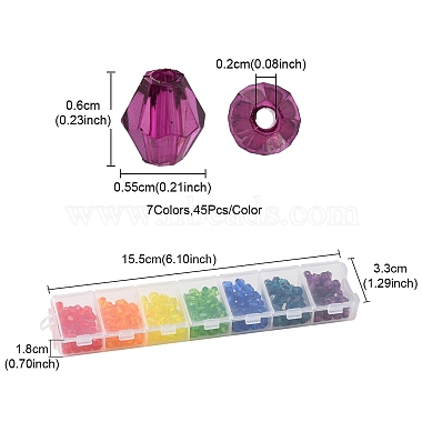 315Pcs 7 Colors Transparent Acrylic Beads(TACR-YW0001-77)-4