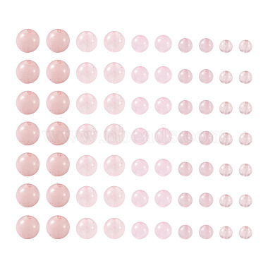 Pandahall cuentas de cuarzo rosa de piedras preciosas sueltas redondas naturales(G-TA0001-09)-2