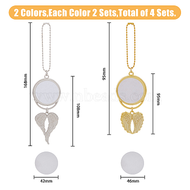 4 Sets 2 Colors Heat Transfer Printing Blank Round Car Hanging Pendant Decorations(AJEW-FH0003-46)-2