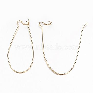 Brass Hoop Earrings Findings Kidney Ear Wires(X-EC221-4G)-2