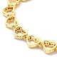 Clear Cubic Zirconia Heart Link Chain Bracelet(BJEW-A132-11G)-3