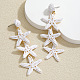 Alloy Raffia Starfish Dangle Stud Earrings(FS-WG635F1-05)-1