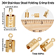 60Pcs Ion Plating(IP) 304 Stainless Steel Folding Crimp Ends(STAS-SC0005-41)-2