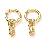 Brass Spring Gate Clasps
, Palm, Real 18K Gold Plated, 29x15x5mm, Hole: 1.3mm(KK-CBA50B0-36G)