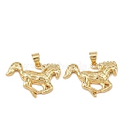 Brass Pendants, Horse Charms, Lead Free & Cadmium Free, Long-Lasting Plated, Rack Plating, Real 18K Gold Plated, 16.5x22x3mm, Hole: 5x4mm(KK-L251-58G)