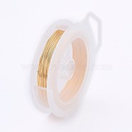 Round Copper Wire for Jewelry Making, Light Gold, 30 Gauge, 0.25mm, about 150m/roll(CWIR-WH0001-0.25mm-07)