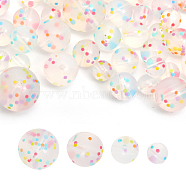 48Pcs 4 Style Food Grade Eco-Friendly Silicone Beads, Chewing Beads For Teethers, DIY Nursing Necklaces Making, Round, Clear, 9~19mm, Hole: 2mm(SIL-CA0001-50)