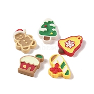 Christmas Opaque Resin Decoden Cabochons, Santa Claus & Gingerbread Man & Christmas Bell, Mixed Shapes, Mixed Color, 27~28x18~22x5~7mm(RESI-S391-01)