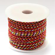 Nylon Thread, Colorful, 3.0mm, about 27.34 yards(25m)/roll(NWIR-R028-3.0mm-01)