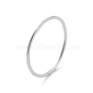 925 Sterling Silver Plain Band Rings For Women, Silver, 1mm, US Size 7 1/4(17.5mm)(RJEW-S006-03S)