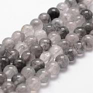 Natural Cloudy Quartz Beads Strands, Round, 6mm, Hole: 1mm, about 68pcs/strand, 15 inch(G-D840-69-6mm)