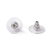 304 Stainless Steel Bullet Clutch Earring Backs, with Plastic Pads, Ear Nuts, Stainless Steel Color, 11.5x6mm, Hole: 0.7mm(STAS-I016)