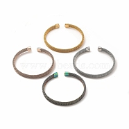 304 Stainless Steel Flat Mesh Chain Shape Open Cuff Bangle for Women, Mixed Color, Inner Diameter: 2-1/8x2-1/4 inch(5.3x5.8cm)(BJEW-C033-09)