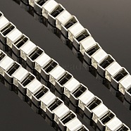 Iron Venetian Chains, Box Chains, Soldered, Silver, 5x4x4mm(X-CH-R050-5x4mm-02S)