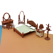 Plastic Bedroom Mini Model, Micro Landscape Dollhouse Accessories, Pretending Prop Decorations, Coconut Brown, 117x59x113mm(PW-WG19CA9-01)