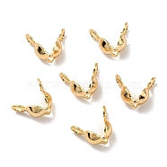 Brass Bead Tips, Cadmium Free & Lead Free, Real 14K Gold Plated, 8x4mm, Hole: 1.4mm(FIND-R144-11G14)