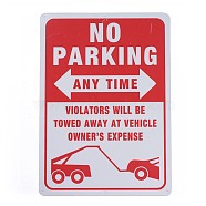 UV Protected & Waterproof Aluminum Warning Signs, No Parking Sign Private Property Sign Violators Will Be Towed Sign, Red, 350x250x1mm, Hole: 4mm(X-AJEW-WH0111-C03)