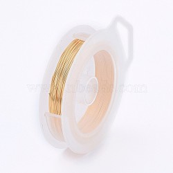 Round Copper Wire for Jewelry Making, Light Gold, 30 Gauge, 0.25mm, about 150m/roll(CWIR-WH0001-0.25mm-07)