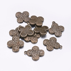 Alloy Pendant Enamel Settings, Lead Free & Cadmium Free & Nickel Free, Flower, Antique Bronze, 23mm long, 18.5mm wide, 2.5mm thick, hole: 1mm(X-EAAA028Y-AB)