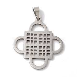 Non-Tarnish 304 Stainless Steel Pendants, Laser Cut, Adinkra Symbol Charm, Stainless Steel Color, 27x25x1mm, Hole: 6x3mm(STAS-U010-22P)