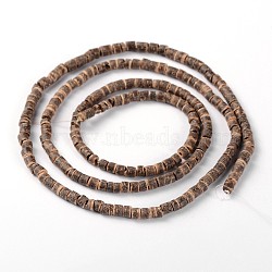 Natural Coconut Column Bead Strands, Camel, 3.5x2~5mm, Hole: 1mm, about 193pcs/strand, 22.8 inch(X-COCB-O001-04)