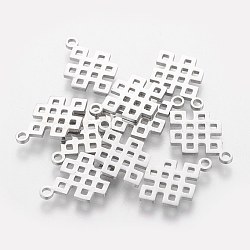 201 Stainless Steel Pendants, Knot, Stainless Steel Color, 17.4x11.5x1mm, Hole: 1.5mm(STAS-Q201-T181)