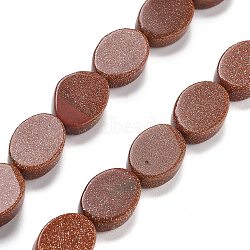 Synthetic Goldstone Beads Strands, Oval, 14x10x5mm, Hole: 0.5mm, about 28pcs/strand, 15.55''(39.5cm)(G-P559-B04-01)