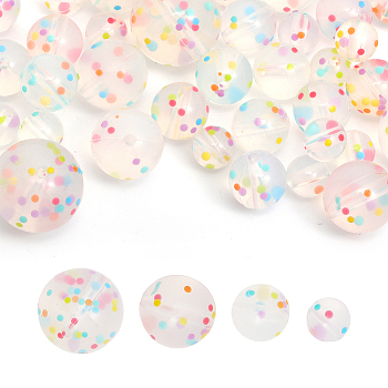 48Pcs 4 Style Food Grade Eco-Friendly Silicone Beads, Chewing Beads For Teethers, DIY Nursing Necklaces Making, Round, Clear, 9~19mm, Hole: 2mm