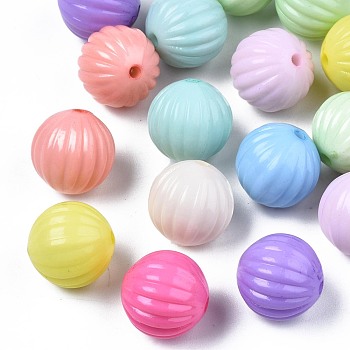 Opaque Acrylic Beads, Round, Mixed Color, 12x12mm, Hole: 1.5mm, about 490pcs/500g