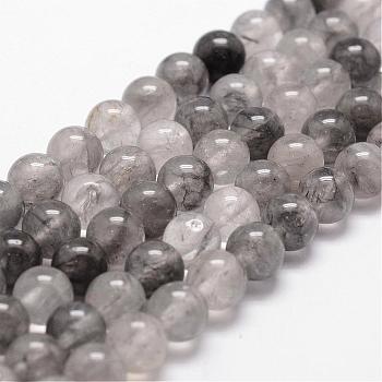 Natural Cloudy Quartz Beads Strands, Round, 6mm, Hole: 1mm, about 68pcs/strand, 15 inch