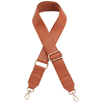 Imitation Leather Adjustable Wide Bag Handles, with Alloy Swivel Clasps, Sienna, 84~140cm