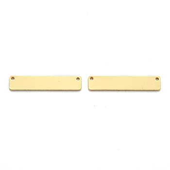 Brass Links Connectors, Stamping Blank Tag, Rectangle, Real 18K Gold Plated, 34x7mm