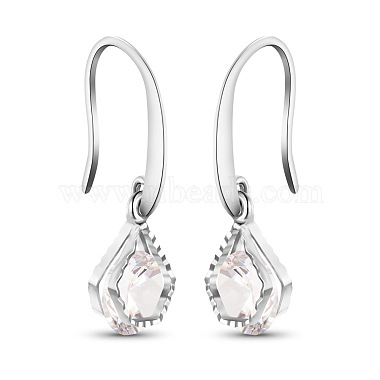 Clear Brass + Cubic Zirconia Earrings