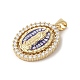 Oval with Virgin Mary Brass Micro Pave Cubic Zirconia Pendants(KK-K385-031G)-2