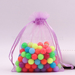 Organza Gift Bags, Organza Pouches for Potpourri, with Drawstring, Rectangle, Violet, 12x10cm(OP001-01)