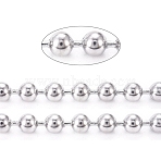 304 Stainless Steel Ball Chains, with Spool, Soldered, Stainless Steel Color, 5mm, about 32.8 Feet(10m)/roll(CHS-F009-01G-P)
