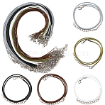 50Pcs 5 Colors 1.5MM Round Polyester Braided Cord Necklace Making, with Alloy Findings, Platinum, Mixed Color, 18.11 inch(46cm), 10pcs/color(MAK-CL0001-02)