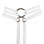 1 Bag PU Imitation Leather Belts, with Alloy Clasp, Waist Belt, Gunmetal, White, 77x54x4mm(AJEW-OC0015-66A)