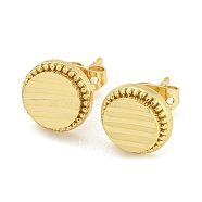 Brass Ear Studs, Flat Round, Real 18K Gold Plated, 10mm(EJEW-P261-06G)