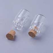 Mini Cute Small Glass Jar Glass Bottles, Decorative Storage Pendants, Wishing Bottle, with Cork Stopper, Clear, 22x15mm, Bottleneck: 7mm, Capacity: 2ml(0.07 fl. oz)(AJEW-H004-5)