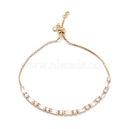 Cubic Zirconia Classic Tennis Bracelets for Girl Women, Slider Bracelets with Brass Findings, Lead Free & Cadmium Free, Real 18K Gold Plated, Inner Diameter: 1-1/8~3-1/8 inch(3~8cm)(BJEW-F417-06G-RS)