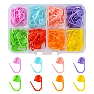 80Pcs 8 Colors Eco-Friendly ABS Plastic Knitting Crochet Locking Stitch Markers Holder, Mixed Color, 2.2x1.1x0.3cm, 10pcs/color(FIND-YW0005-36)