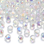 Transparent Glass Charms, Teardrop, Faceted, AB Color Plated, Clear AB, 10.5x8mm, Hole: 1.2mm(GLAA-P070-A04)