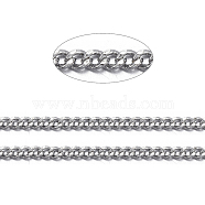 Brass Twisted Chains, Curb Chains, Diamond Cut, Soldered, Faceted, with Spool, Oval, Lead Free & Nickel Free & Cadmium Free, Platinum, 1.5x1x0.35mm, about 92m/roll(CHC-S109-P-NF)