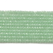 Synthetic Luminous Stone Beads Strands, Faceted, Barrel, Glow in the Dark, Medium Sea Green, 3x2mm, Hole: 0.6mm, about 156pcs/strand, 14.17 inch(36cm)(G-C086-01A-07)