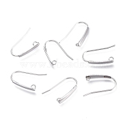 304 Stainless Steel Earring Hooks, with Horizontal Loop, Flat Ear Wire, Stainless Steel Color, 18.5x13.5x3.5mm, Hole: 1.5mm, 20 Gauge, Pin: 0.8mm(STAS-K211-02P)