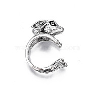 Gothic Punk Deer Alloy Open Cuff Ring for Men Women, Cadmium Free & Lead Free, Antique Silver, US Size 8 1/4(18.3mm)(RJEW-T009-54AS)