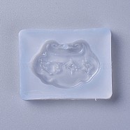 Pendant Silicone Molds, Resin Casting Molds, For UV Resin, Epoxy Resin Jewelry Making, Longevity Lock, White, 42x56x9mm, hole: 3mm, Longevity Lock: 29x44mm(X-DIY-L026-025)