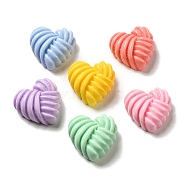 Valentine's Day Opaque Cartoon Resin Decoden Cabochons, Knitted Heart, Mixed Color, 19.5x20x8mm(RESI-G091-10)